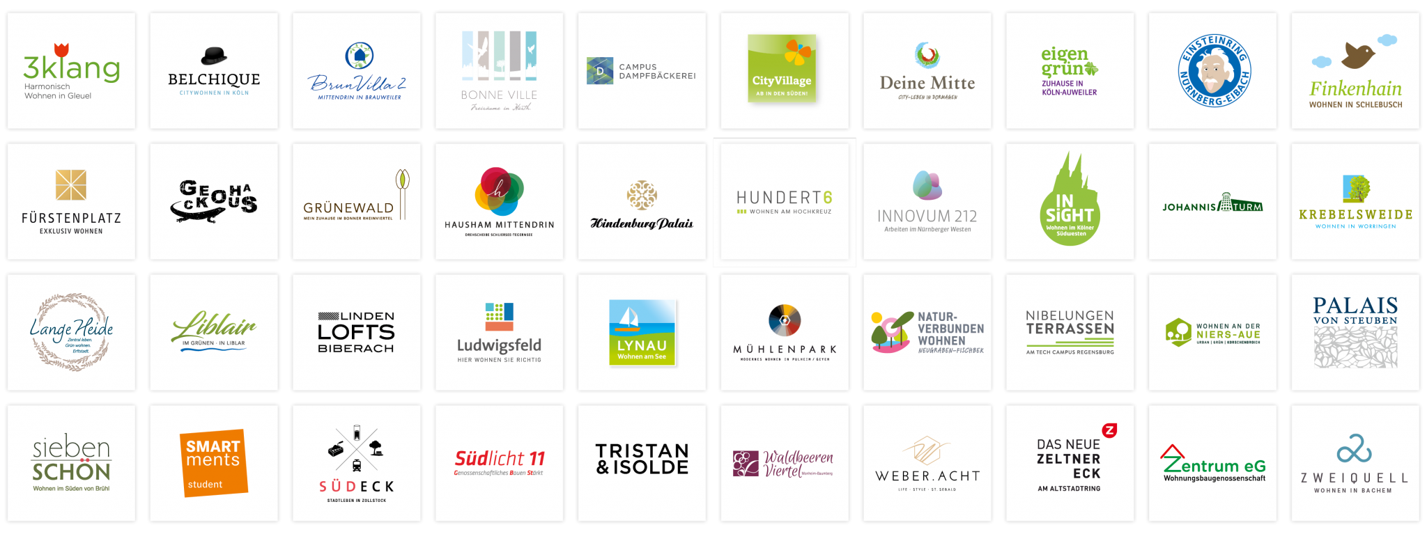 Logos von Immobilienprojekten der Kaller & Kaller Werbeagentur
